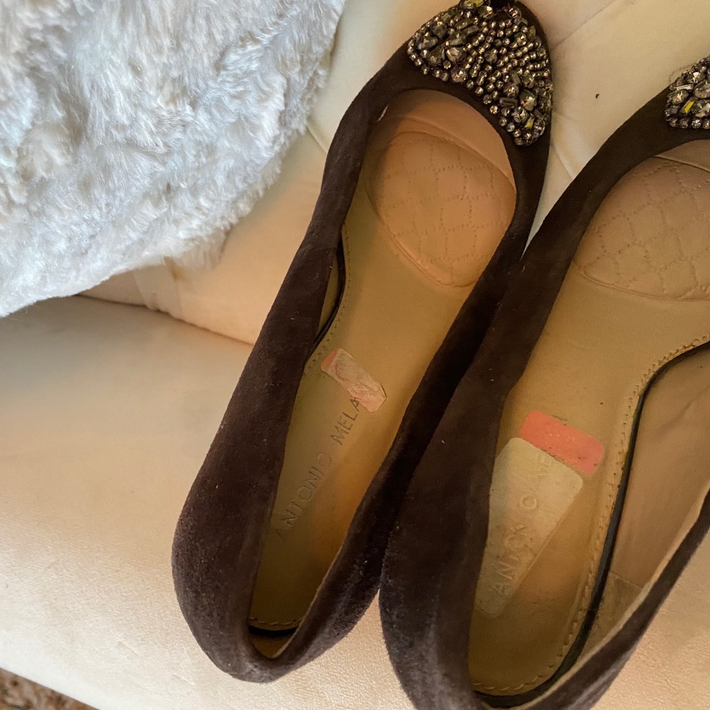 Brown suede wedge